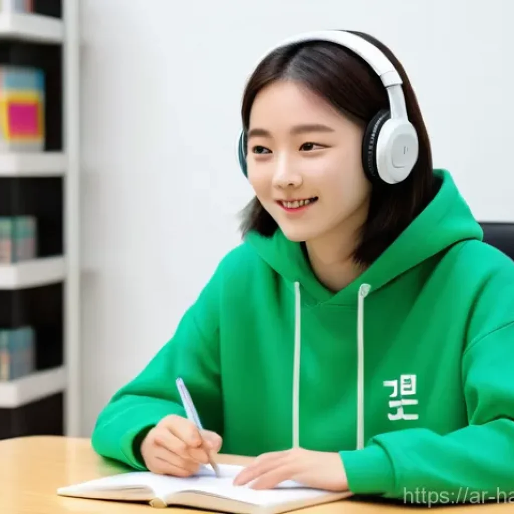 한글과 음성 데이터 처리 - **Prompt 1: AI-Powered Korean Pronunciation Coach**
    "A vibrant, medium shot of a focused female ...