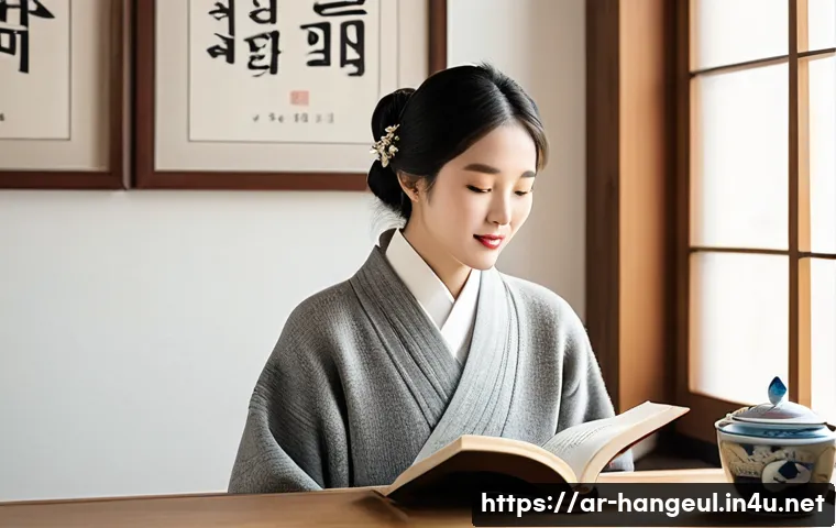 한글을 배우는 유명 외국인 - Image Prompt 1:** A renowned international actress, elegantly dressed in a chic, modest outfit (e.g....